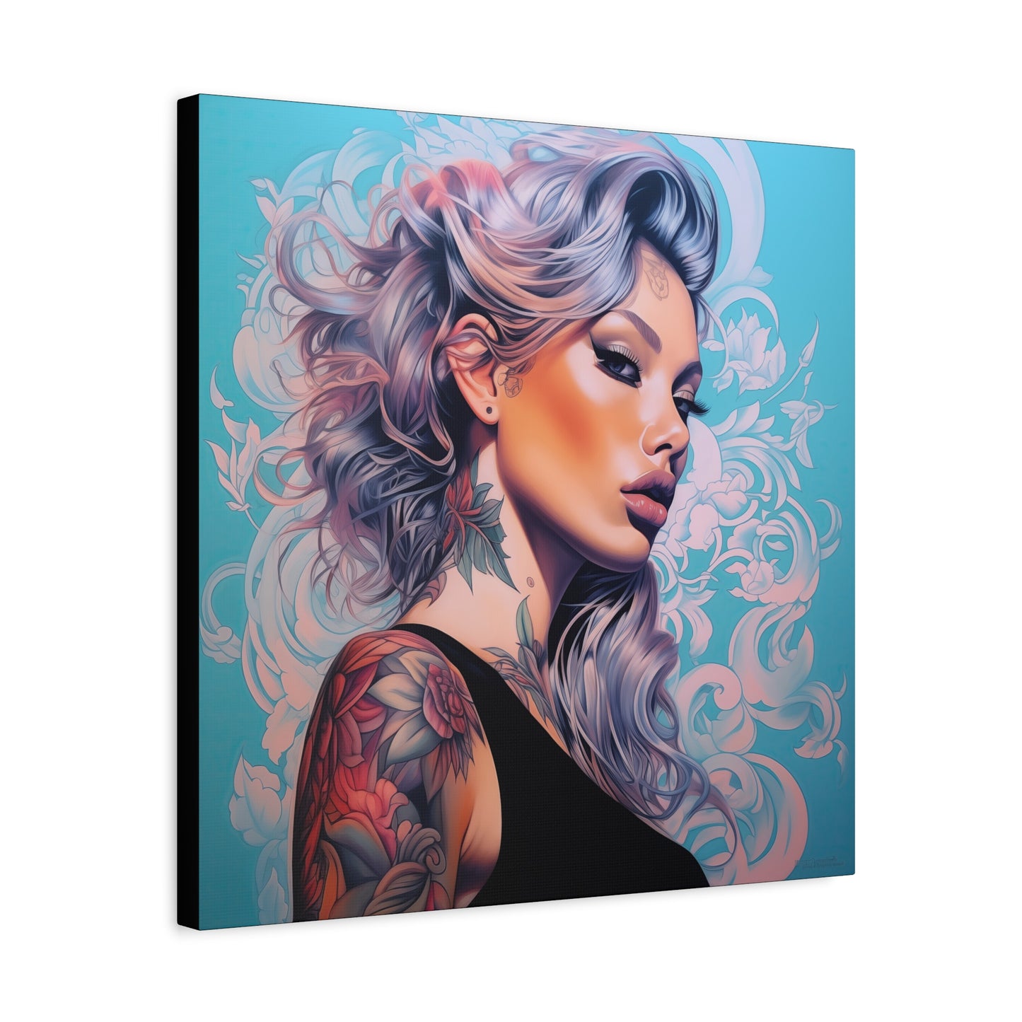 Gallery Wrapped Canvas, Edgy Tattooed Beauty, Urban Pop Art Canvas – Arabella