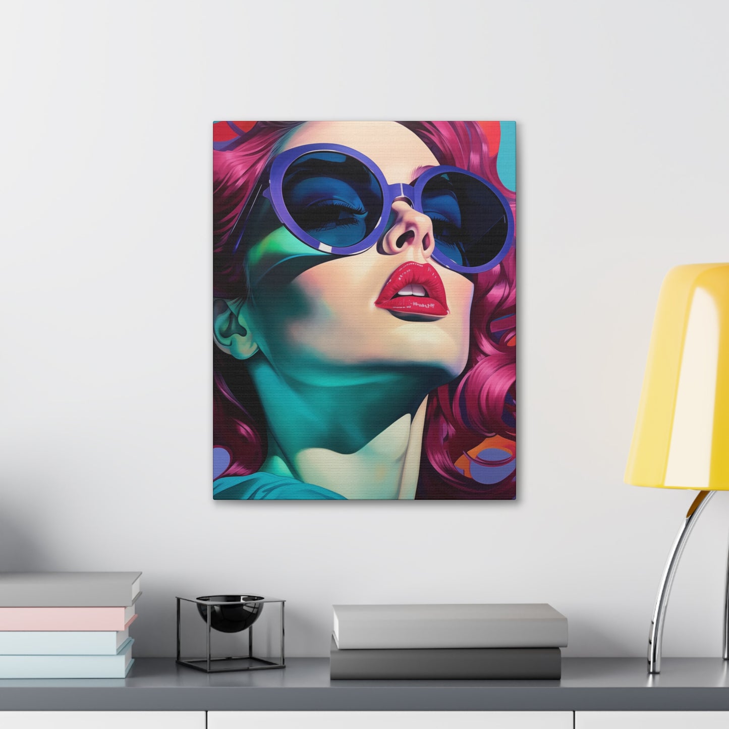 Canvas Gallery Wrapped High-Fashion Wall Art, Stylish Decor, Retro Femme Doll Pop Art – Electra