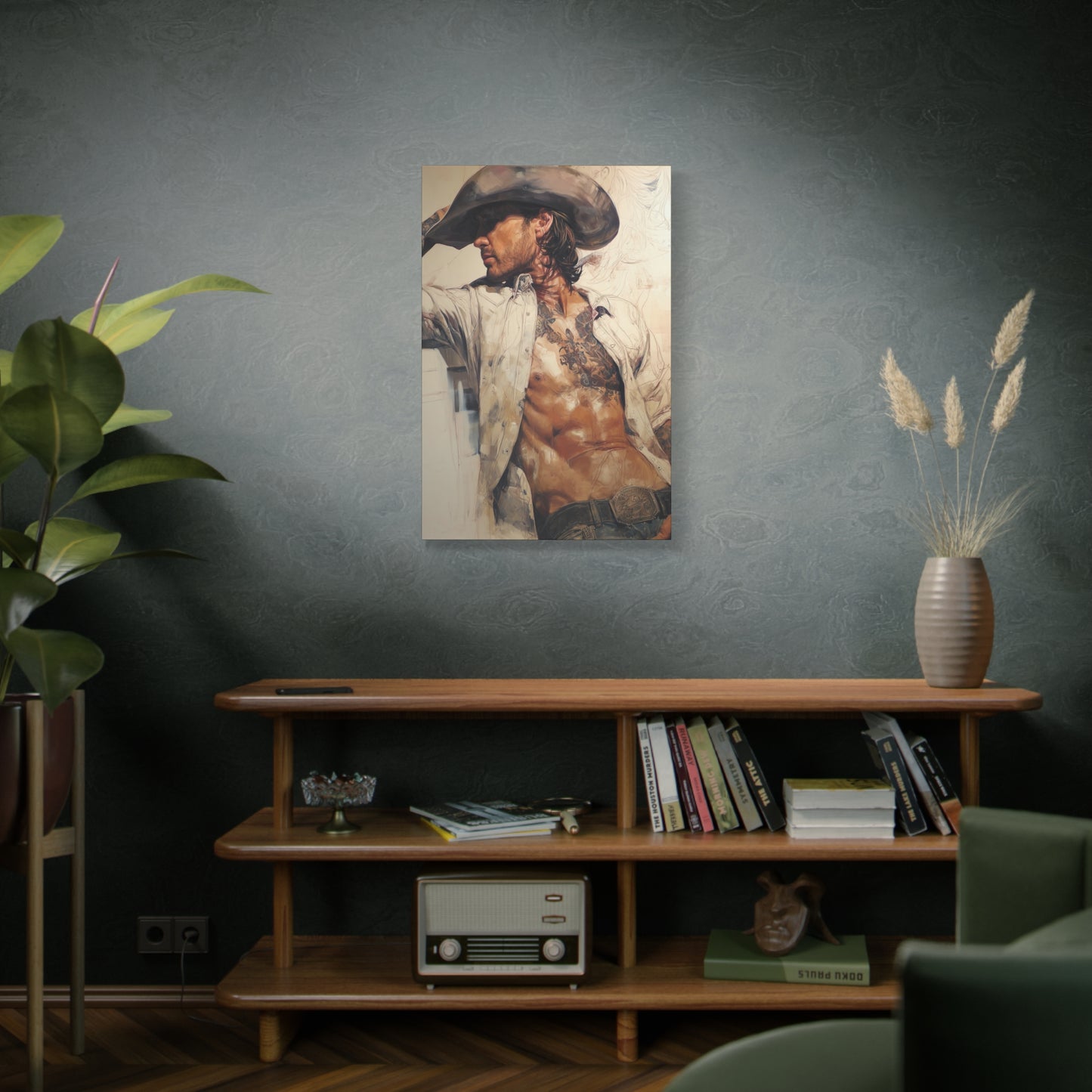 Gallery Wrapped Canvas, Wranglers and Wreckage Art Canvas, Erotic Pinup Art Canvas – Wyatt