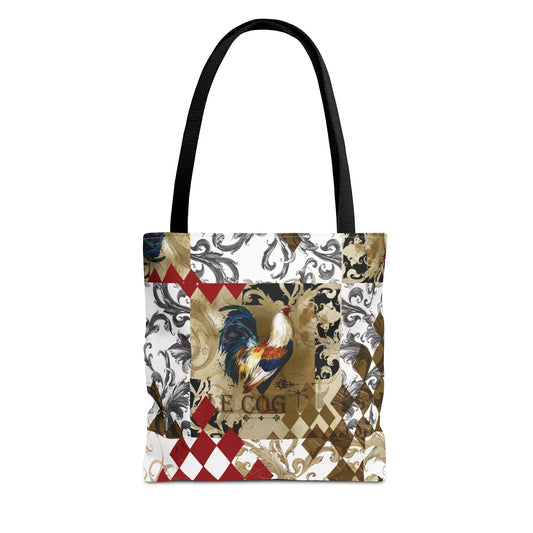 Parisian Rooster Tote Bag, Utility Tote - French Provincial  Cock Tote - Fashion Tote - Le Cog - Le Coq