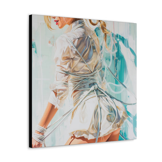 Gallery Wrapped Canvas, Ropes and Reverence Art Canvas, Erotic Shibari Art Canvas – Hannah