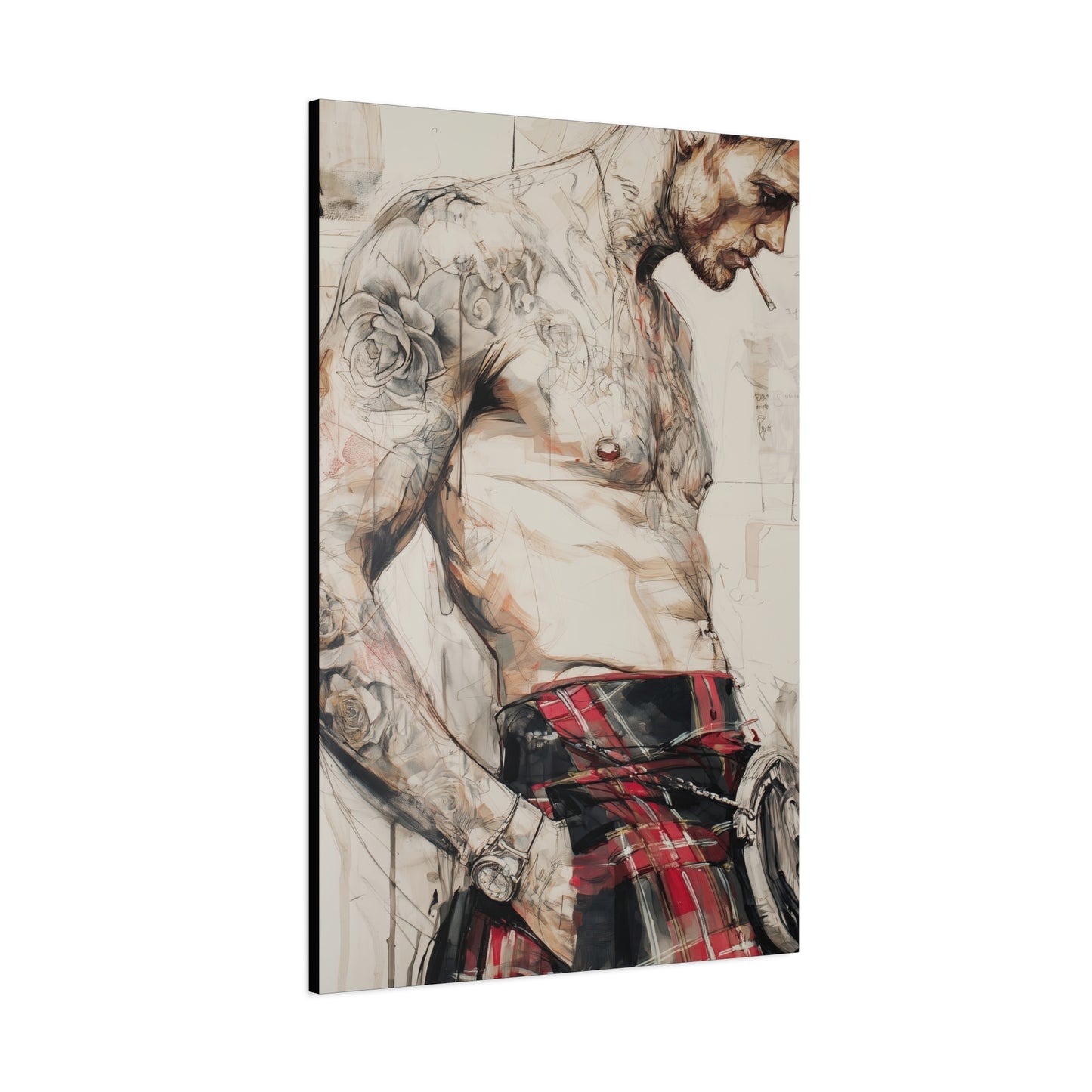 Gallery Wrapped Canvas, Kilts and Carnage Art Canvas, Erotic Pinup Art Canvas – Keir
