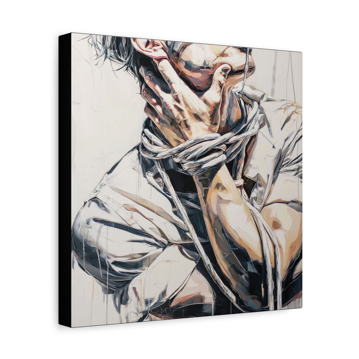 Gallery Wrapped Canvas, Ropes and Reverence Art Canvas, Erotic Shibari Art Canvas – Gary