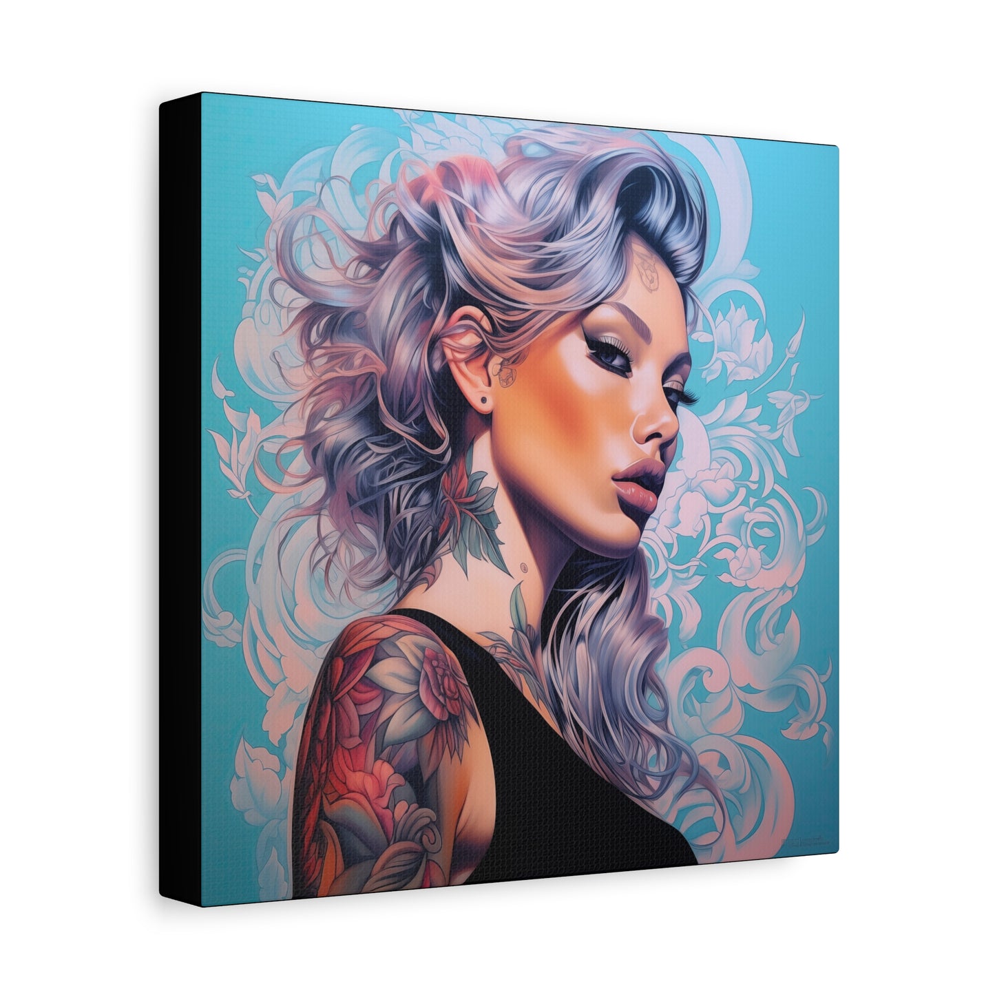 Gallery Wrapped Canvas, Edgy Tattooed Beauty, Urban Pop Art Canvas – Arabella