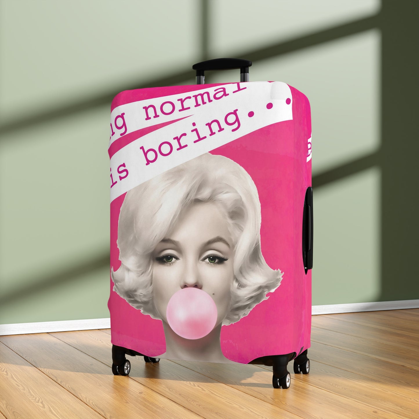 Marilyn Monroe Luggage Cover - Being Boring is Normal - Hot Pink