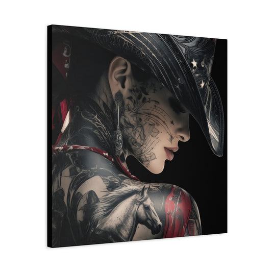 Gallery Wrapped Canvas, Wranglers and Wreckage Art Canvas, Erotic Pinup Art Canvas – Cassie