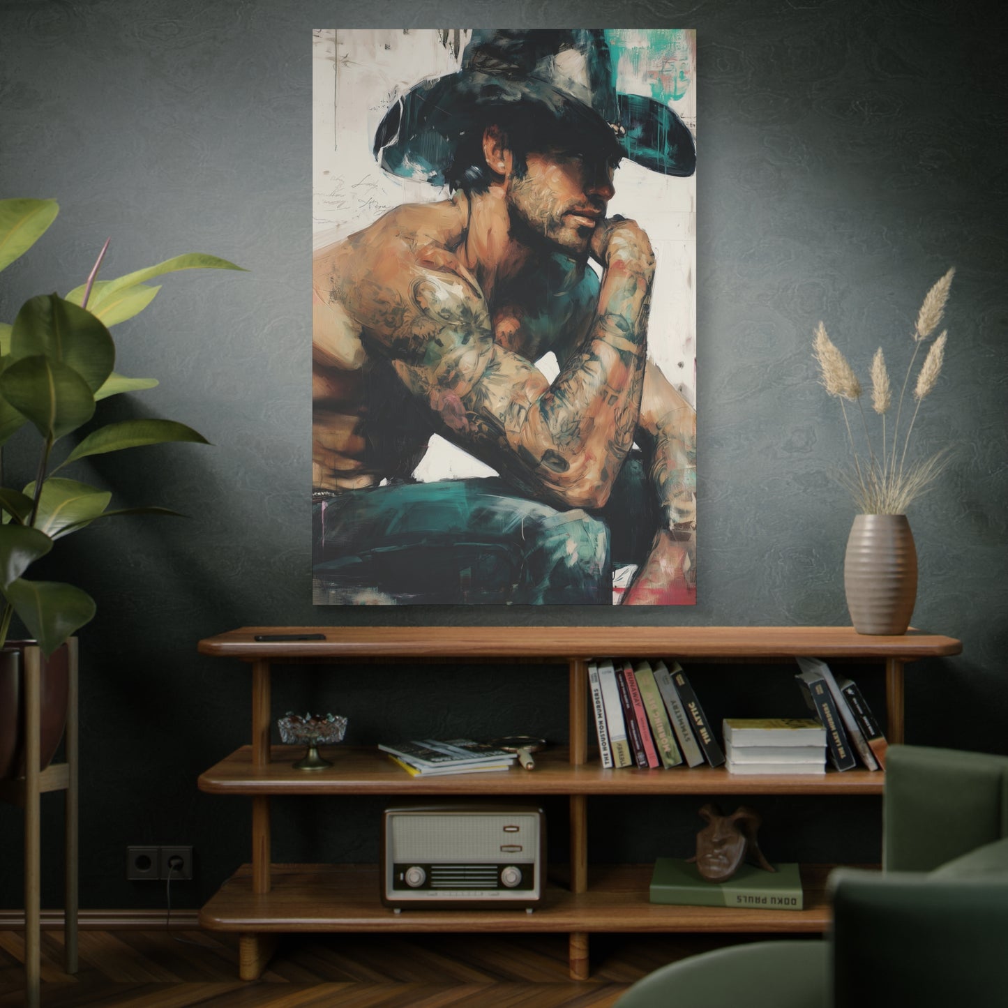 Gallery Wrapped Canvas, Wranglers and Wreckage Art Canvas, Erotic Pinup Art Canvas – Jimmy