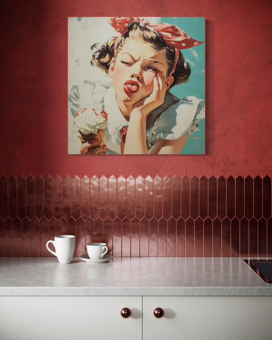 Gallery Wrapped Canvas, Sweet Summer Nostalgia, Sugar and Spice Art Canvas, Ice Cream Dreams Art – Angie
