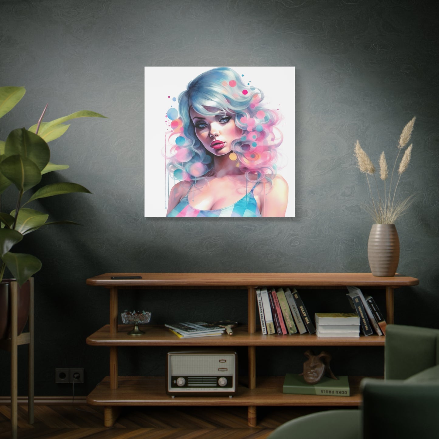 Canvas Gallery Wrapped High-Fashion Wall Art, Stylish Decor, Retro Femme Doll Pop Art – Sylvie