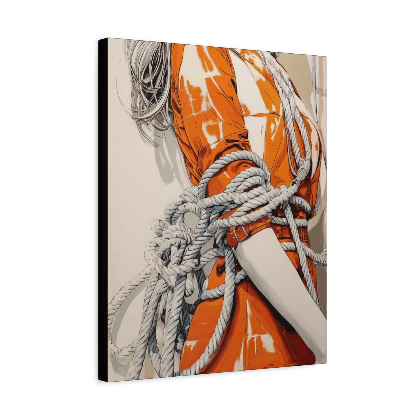 Gallery Wrapped Canvas, Ropes and Reverence Art Canvas, Erotic Shibari Art Canvas – Mei