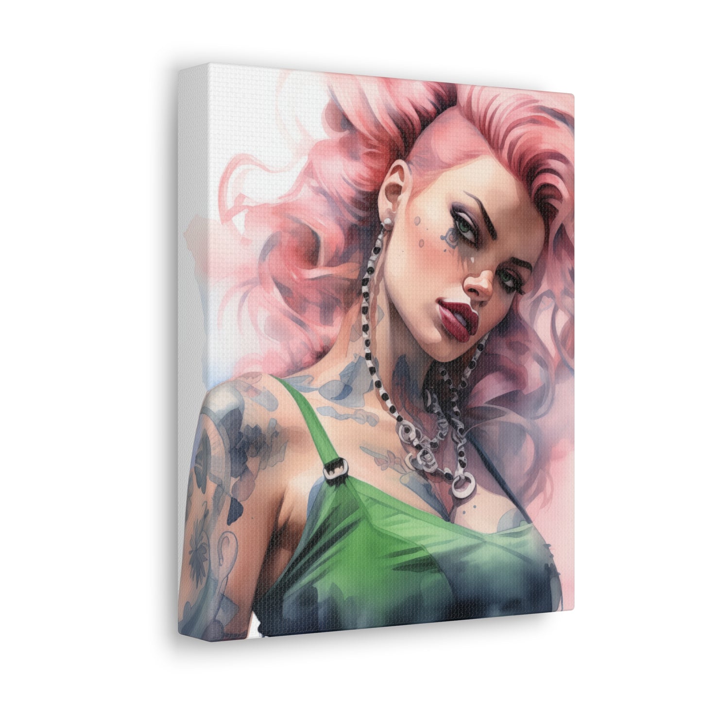Gallery Wrapped Canvas, Edgy Tattooed Beauty, Urban Pop Art Canvas – Colette