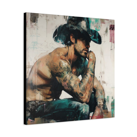 Gallery Wrapped Canvas, Wranglers and Wreckage Art Canvas, Erotic Pinup Art Canvas – Jimmy