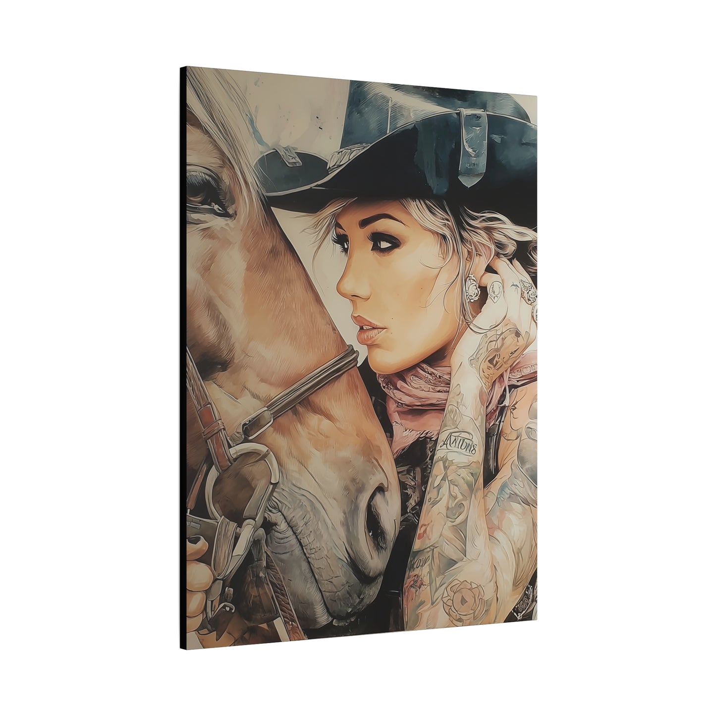 Gallery Wrapped Canvas, Wranglers and Wreckage Art Canvas, Erotic Pinup Art Canvas – Frankie