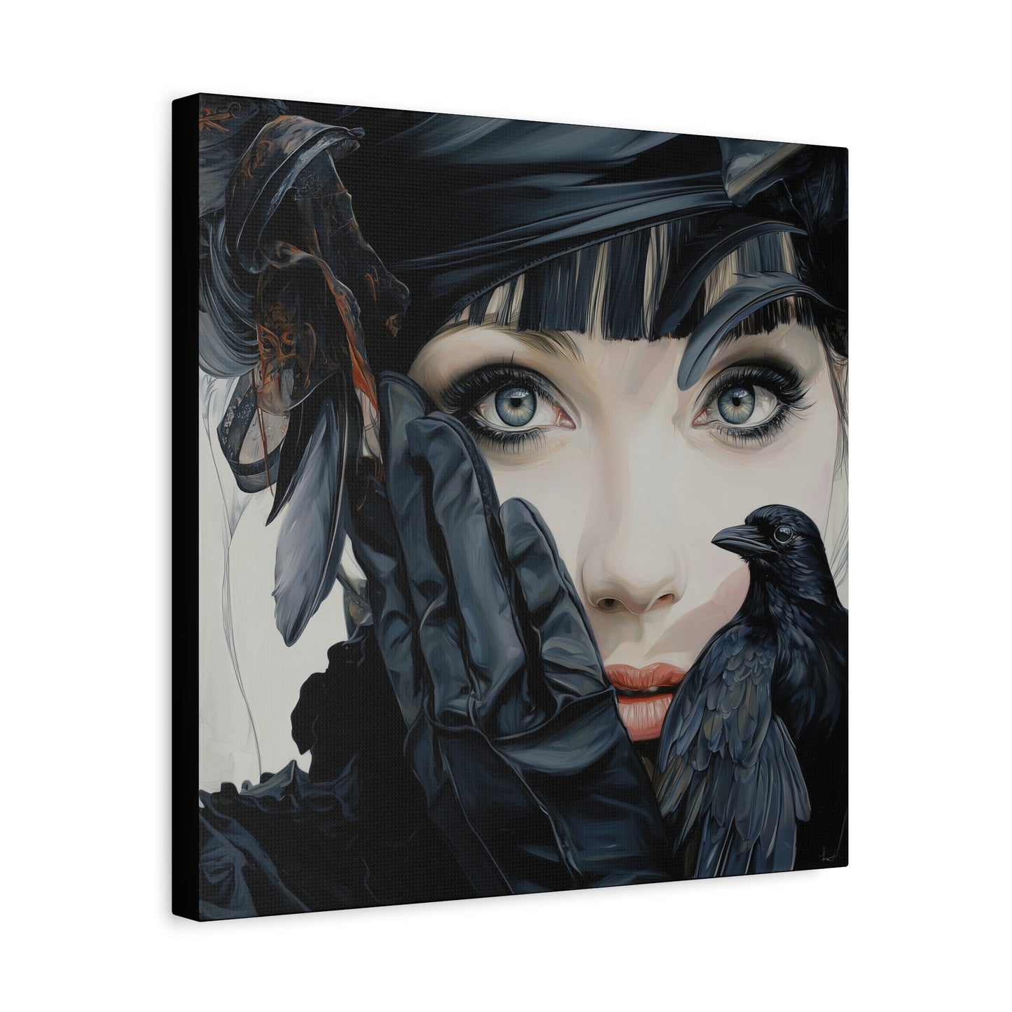 Gallery Wrapped Canvas, Myth and Bones Gothic Art Canvas, Dark Muse Canvas - Mireille