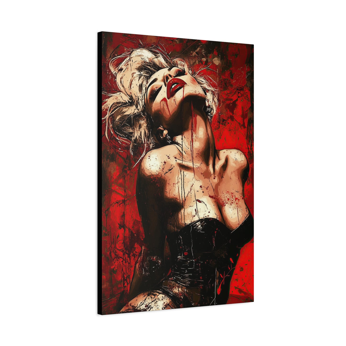 Gallery Wrapped Canvas, Guilt and Grit Adult Art Canvas, Erotic Pinup Art Canvas – Tabitha