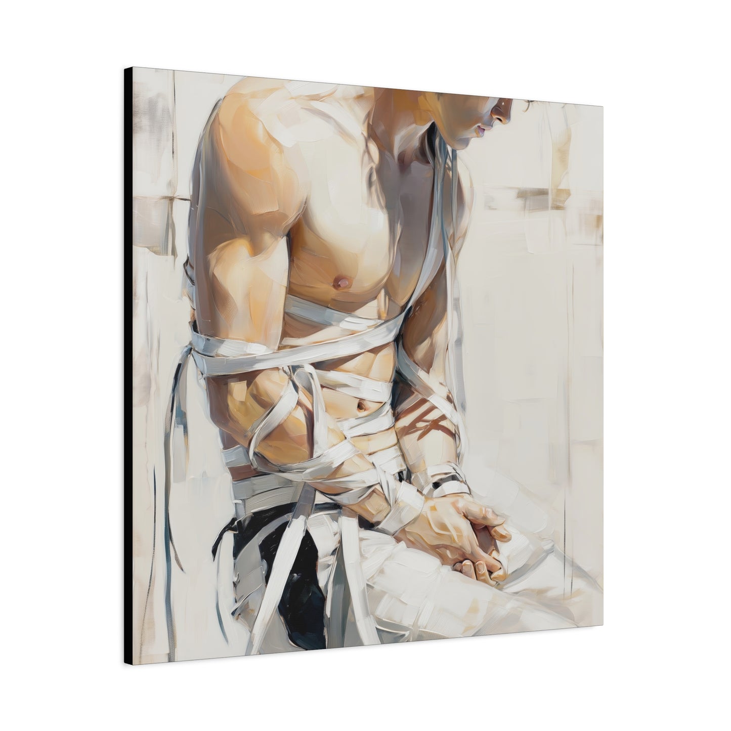 Gallery Wrapped Canvas, Ropes and Reverence Art Canvas, Erotic Shibari Art Canvas – Kenji