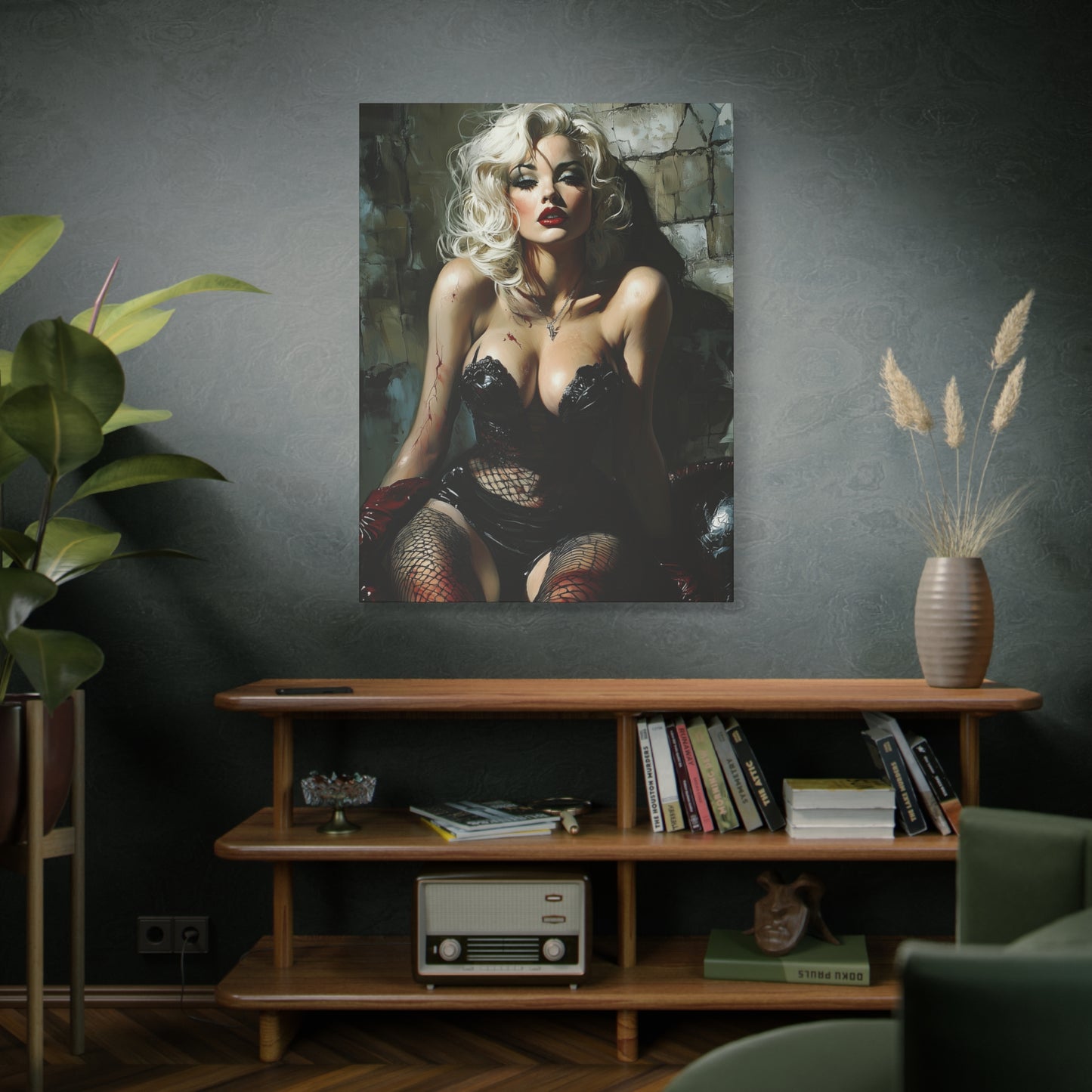 Gallery Wrapped Canvas, Guilt and Grit Adult Art Canvas, Erotic Pinup Art Canvas – Isla