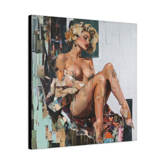 Gallery Wrapped Canvas, Guilt and Grit Adult Art Canvas, Erotic Pinup Art Canvas – Margo