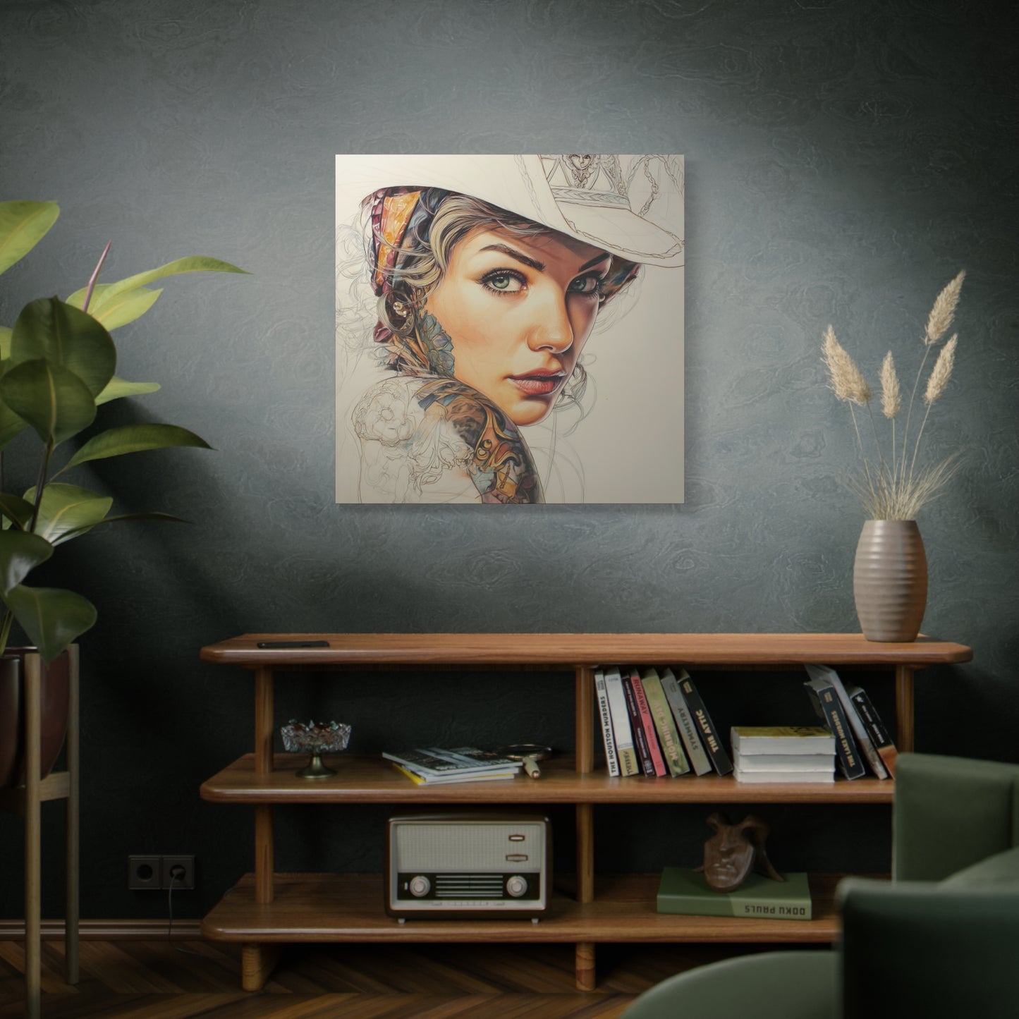 Gallery Wrapped Canvas, Wranglers and Wreckage Art Canvas, Erotic Pinup Art Canvas – Shiloh