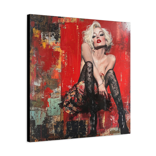 Gallery Wrapped Canvas, Guilt and Grit Adult Art Canvas, Erotic Pinup Art Canvas – Sable
