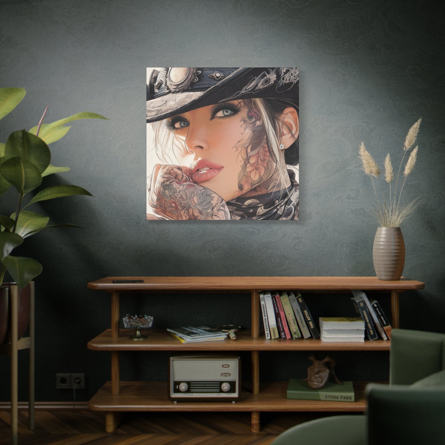 Gallery Wrapped Canvas, Wranglers and Wreckage Art Canvas, Erotic Pinup Art Canvas – Raine
