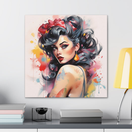 Canvas Wall Art, Gallery Wrapped Pop Art, Femme Doll Wall Art – Genevieve