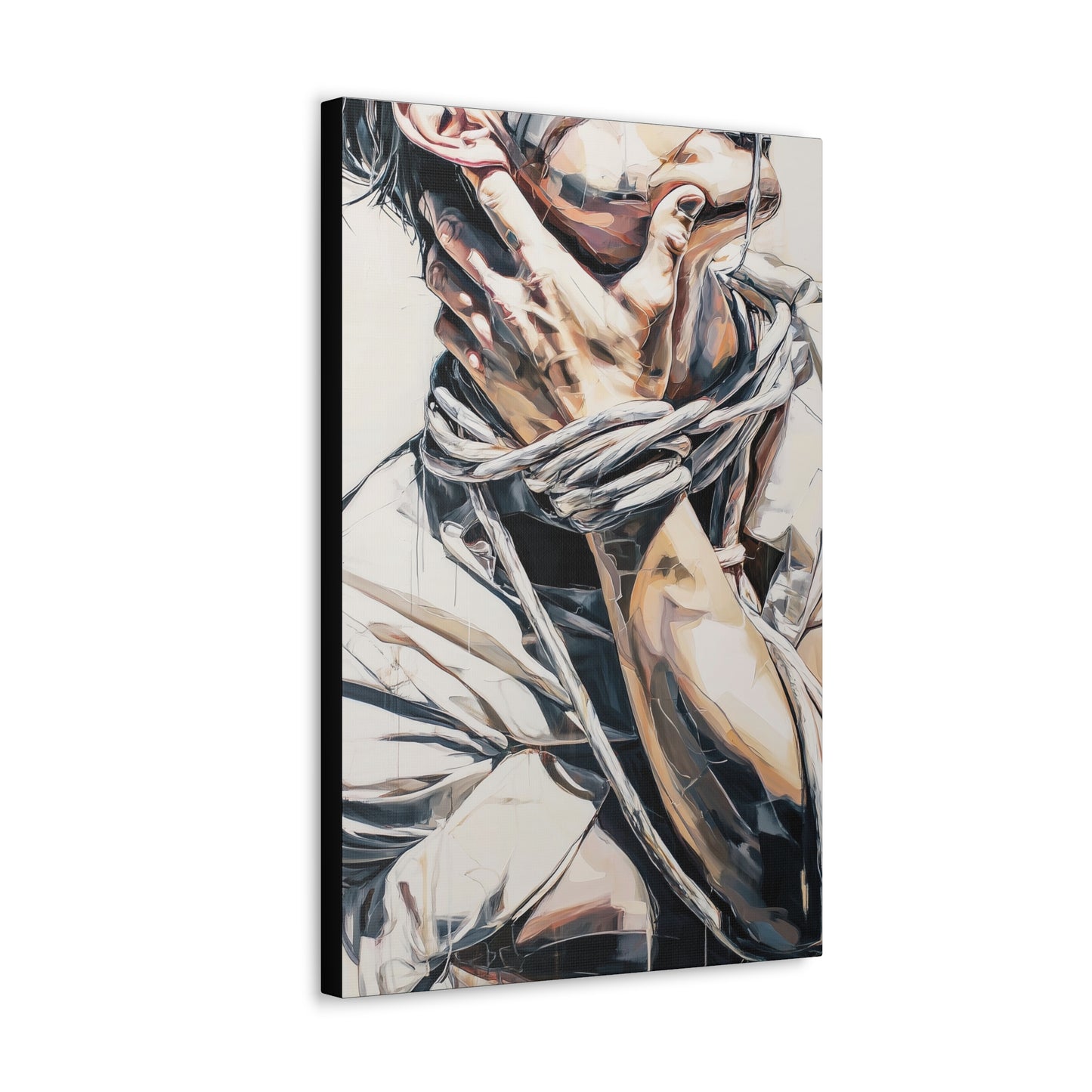 Gallery Wrapped Canvas, Ropes and Reverence Art Canvas, Erotic Shibari Art Canvas – Gary