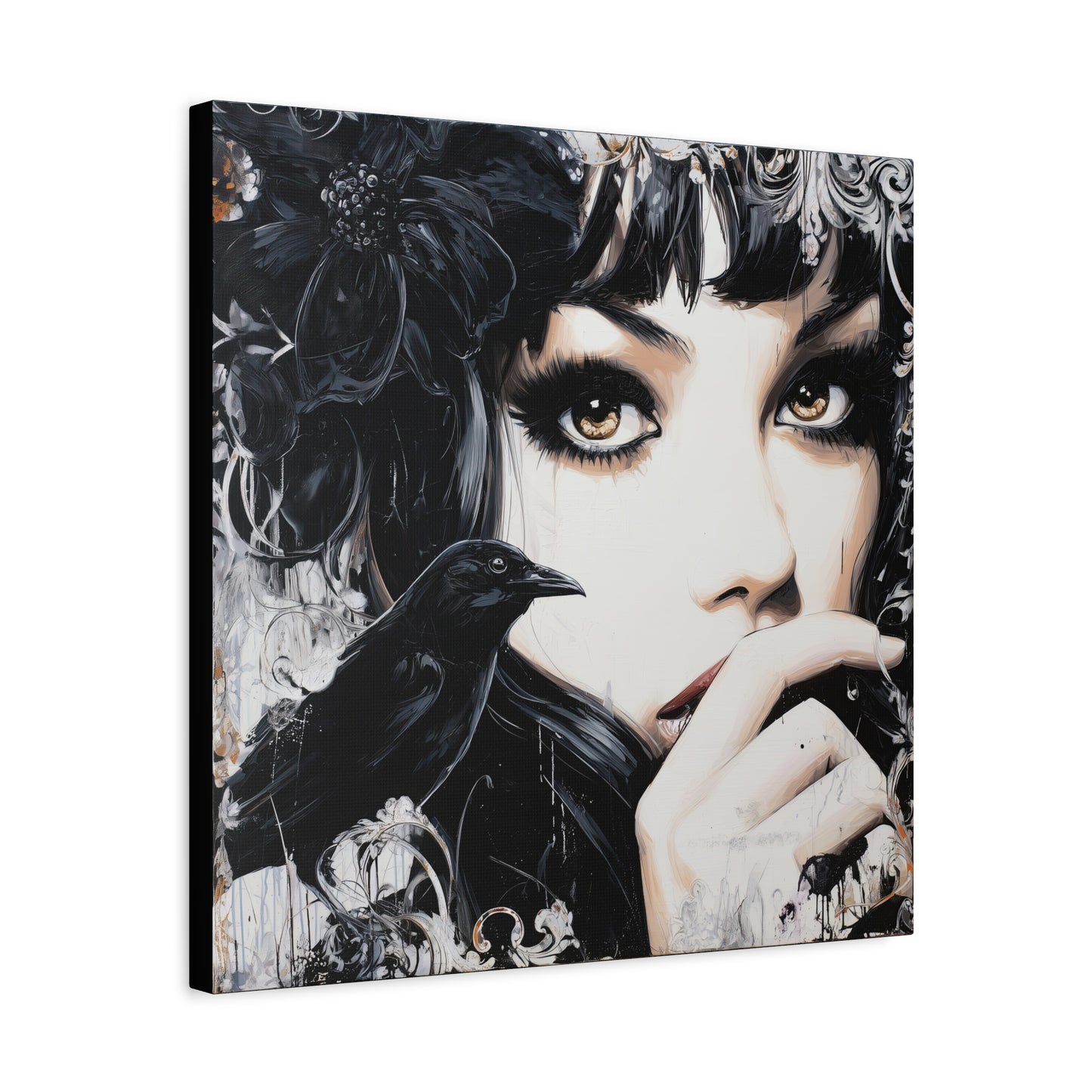 Gallery Wrapped Canvas, Myth and Bones Gothic Art Canvas, Dark Muse Canvas - Sable