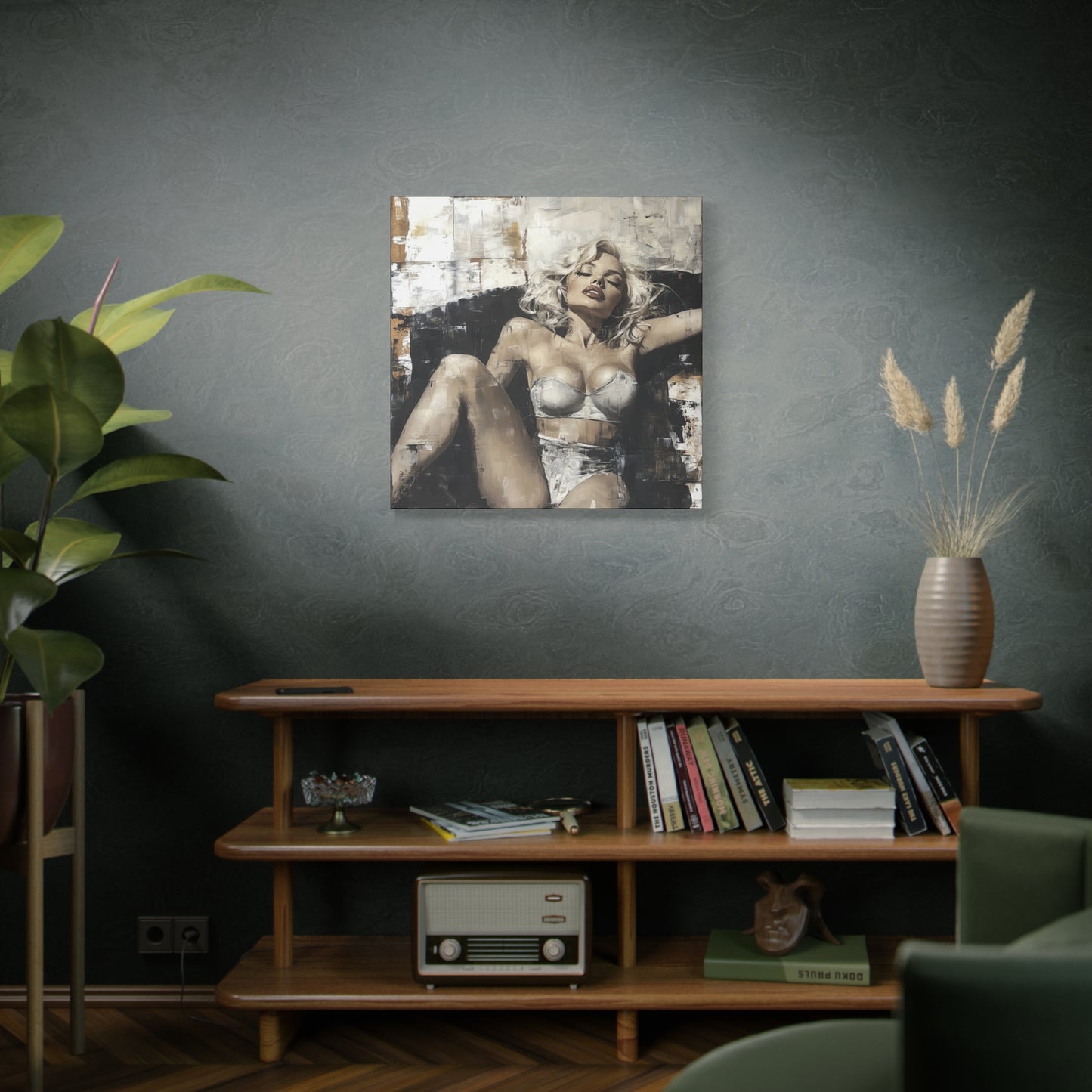 Gallery Wrapped Canvas, Guilt and Grit Adult Art Canvas, Erotic Pinup Art Canvas – Lyra