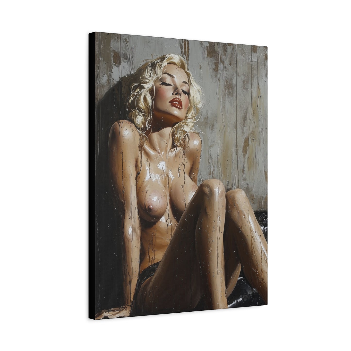 Gallery Wrapped Canvas, Guilt and Grit Adult Art Canvas, Erotic Pinup Art Canvas – Estelle
