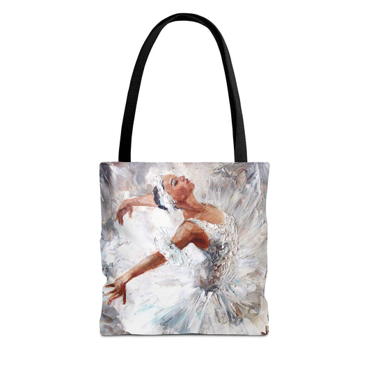 Ballerina Square Tote Bag, Basic Tote - White Swan Ballet Bag