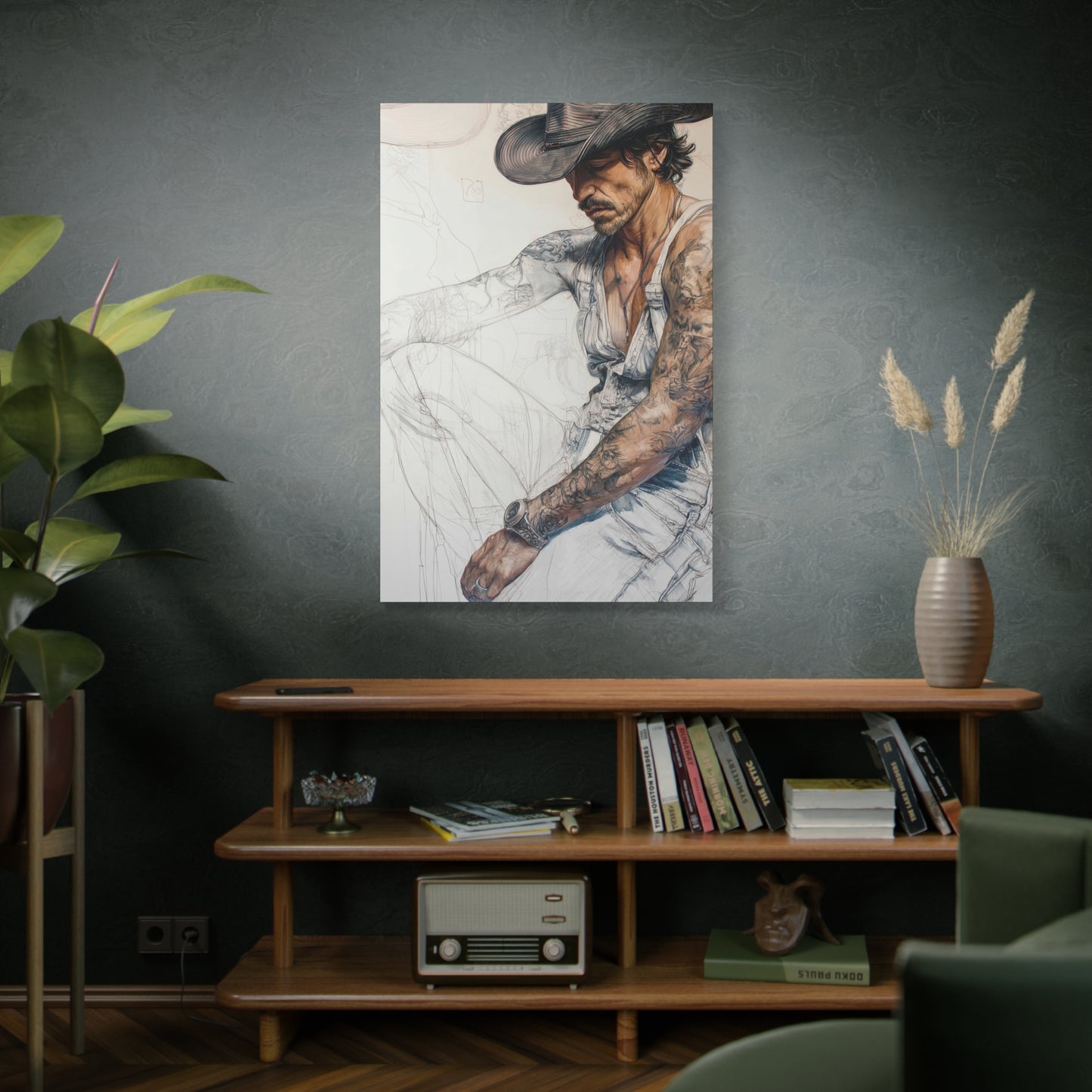 Gallery Wrapped Canvas, Wranglers and Wreckage Art Canvas, Erotic Pinup Art Canvas – Maverick