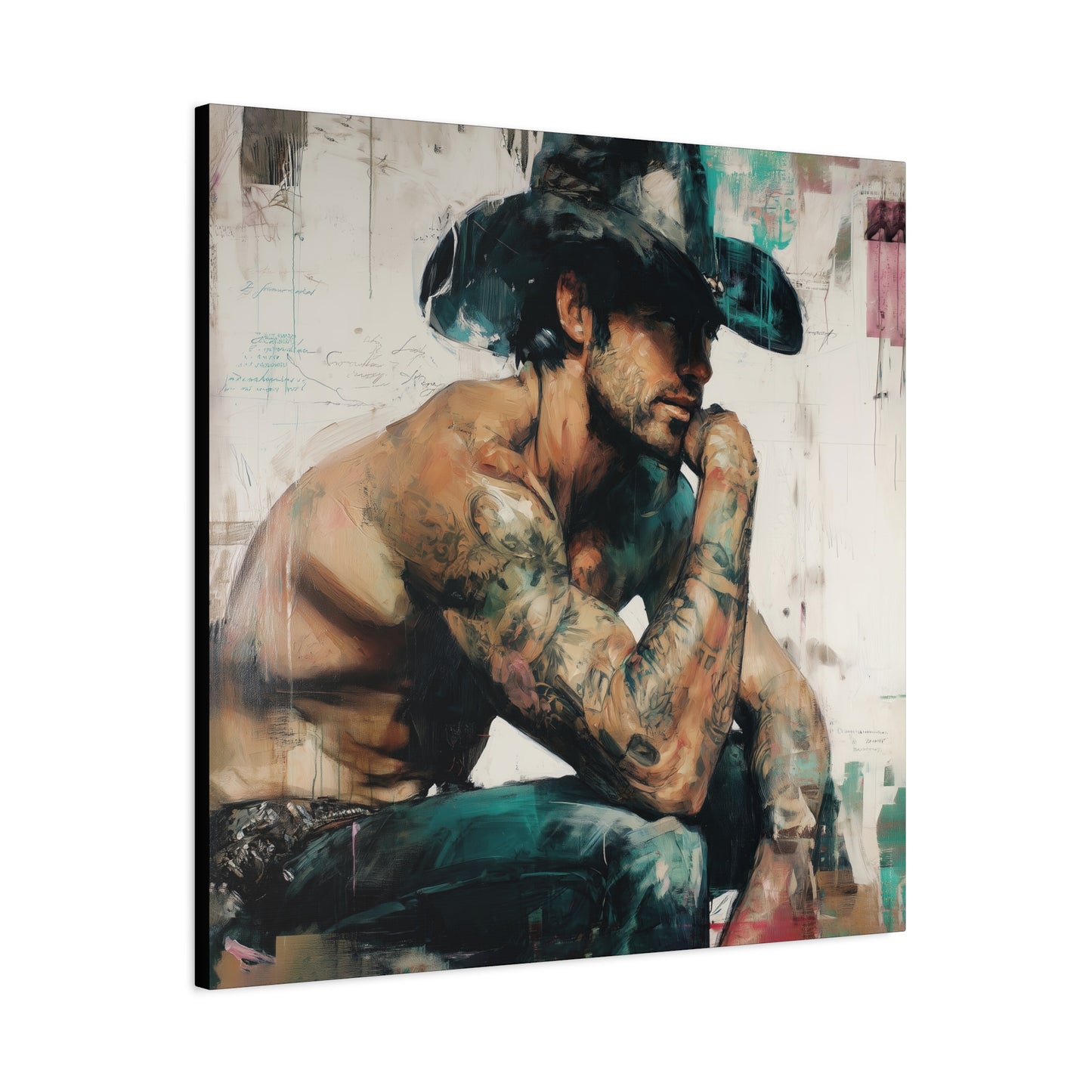Gallery Wrapped Canvas, Wranglers and Wreckage Art Canvas, Erotic Pinup Art Canvas – Jimmy