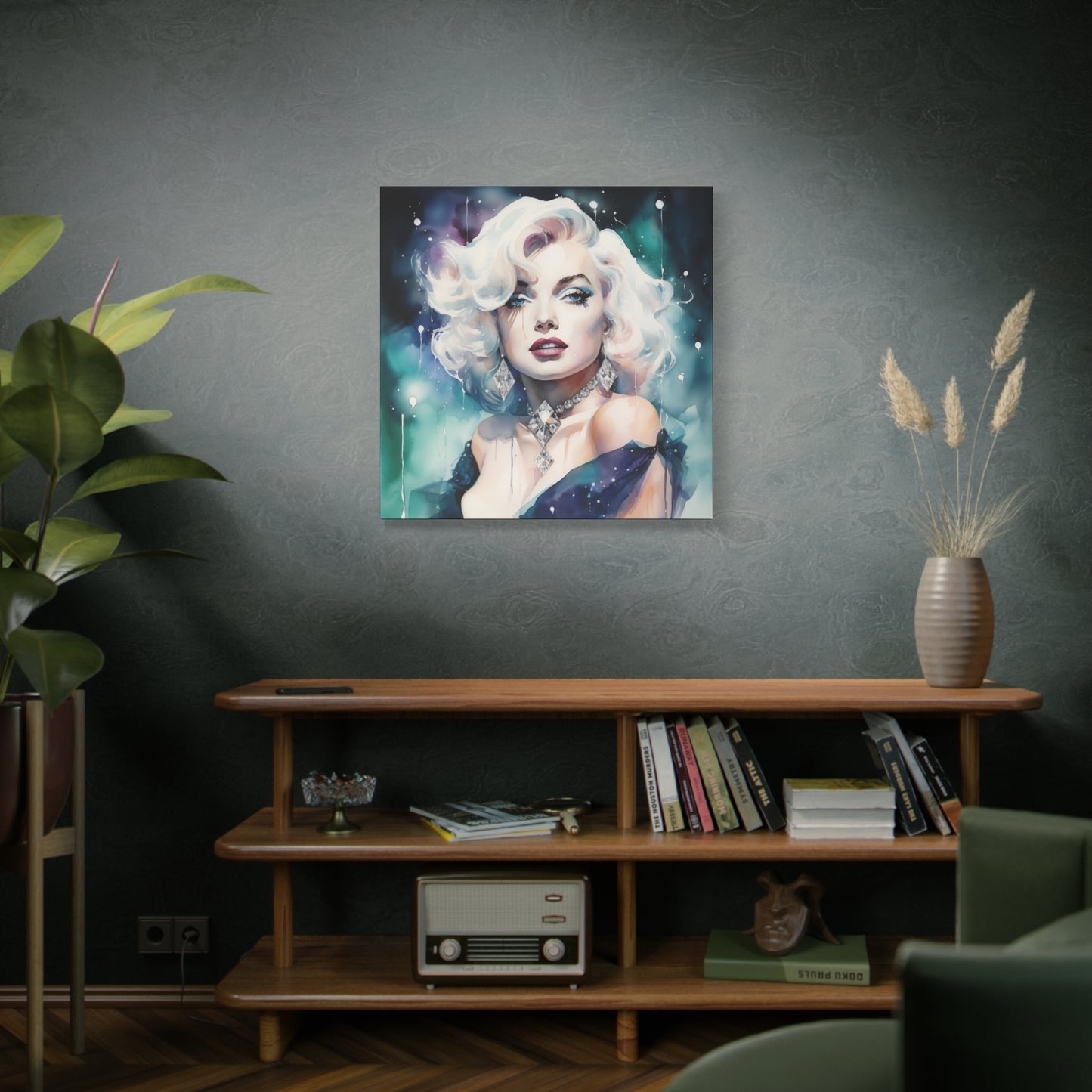 Canvas Wall Art, Gallery Wrapped Pop Art, Celebrity Wall Art – Marilyn Monroe - Diamonds