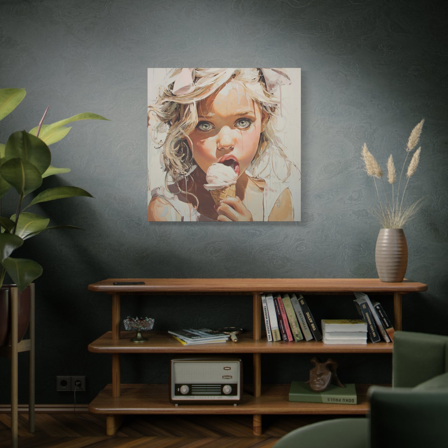Gallery Wrapped Canvas, Sweet Summer Nostalgia, Sugar and Spice Art Canvas, Ice Cream Dreams Art – Briony