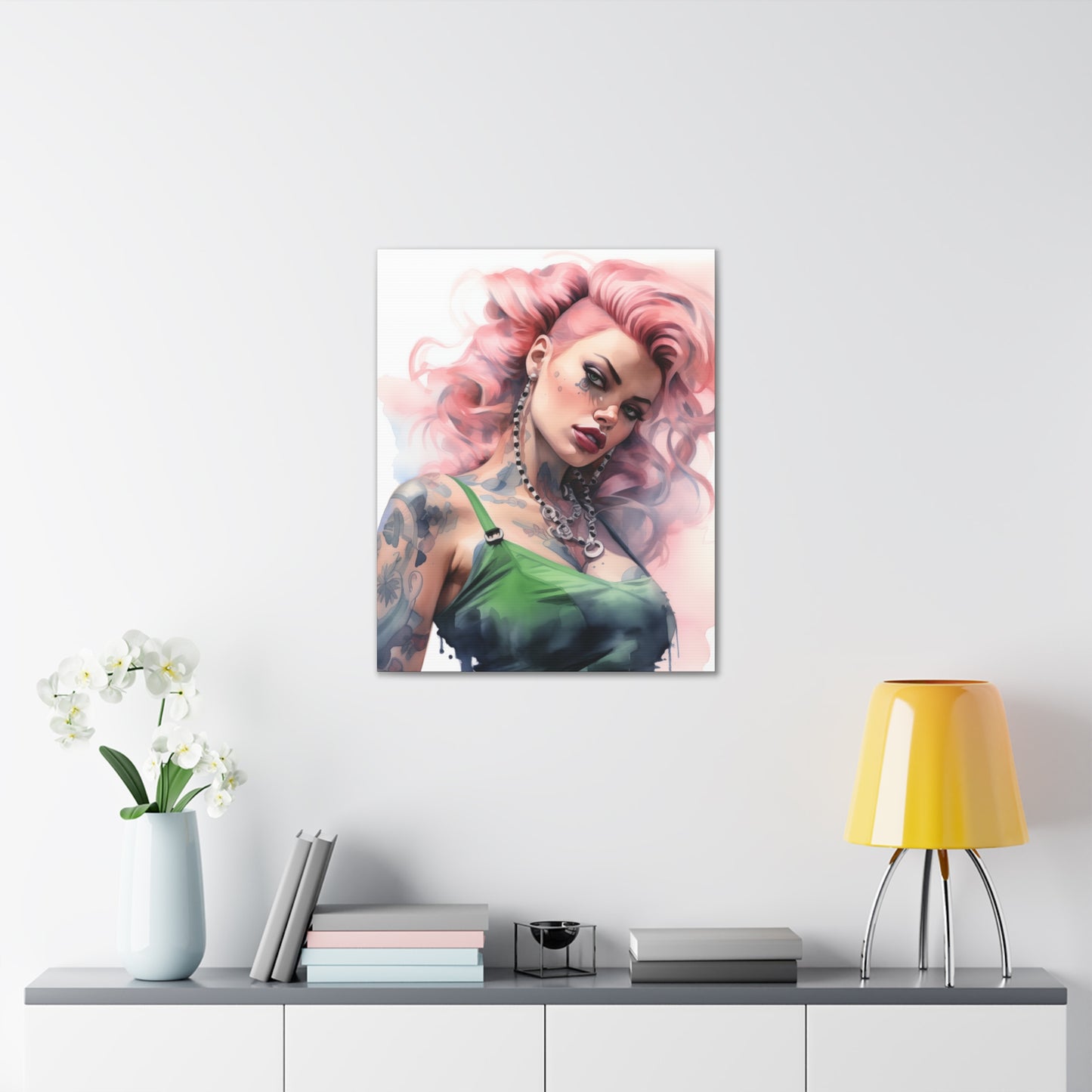 Gallery Wrapped Canvas, Edgy Tattooed Beauty, Urban Pop Art Canvas – Colette