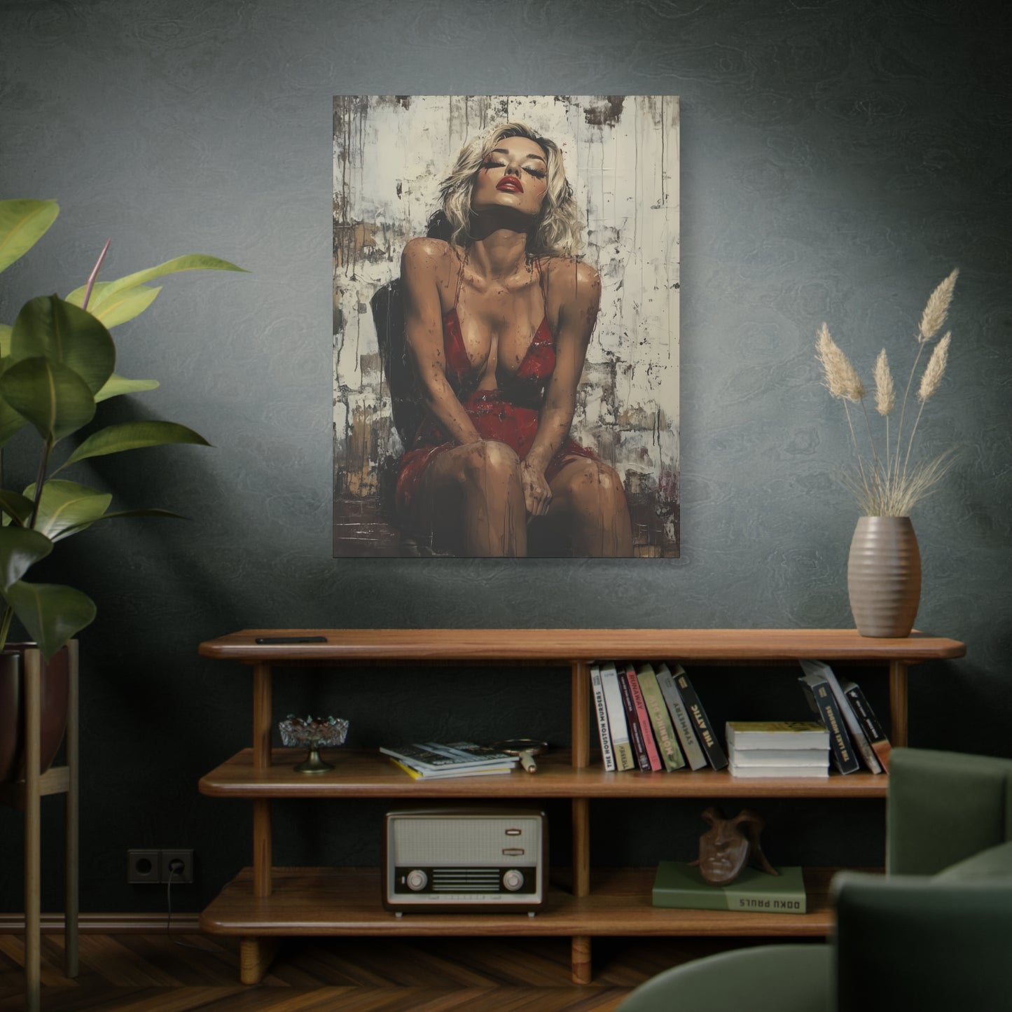 Gallery Wrapped Canvas, Guilt and Grit Adult Art Canvas, Erotic Pinup Art Canvas – Amara