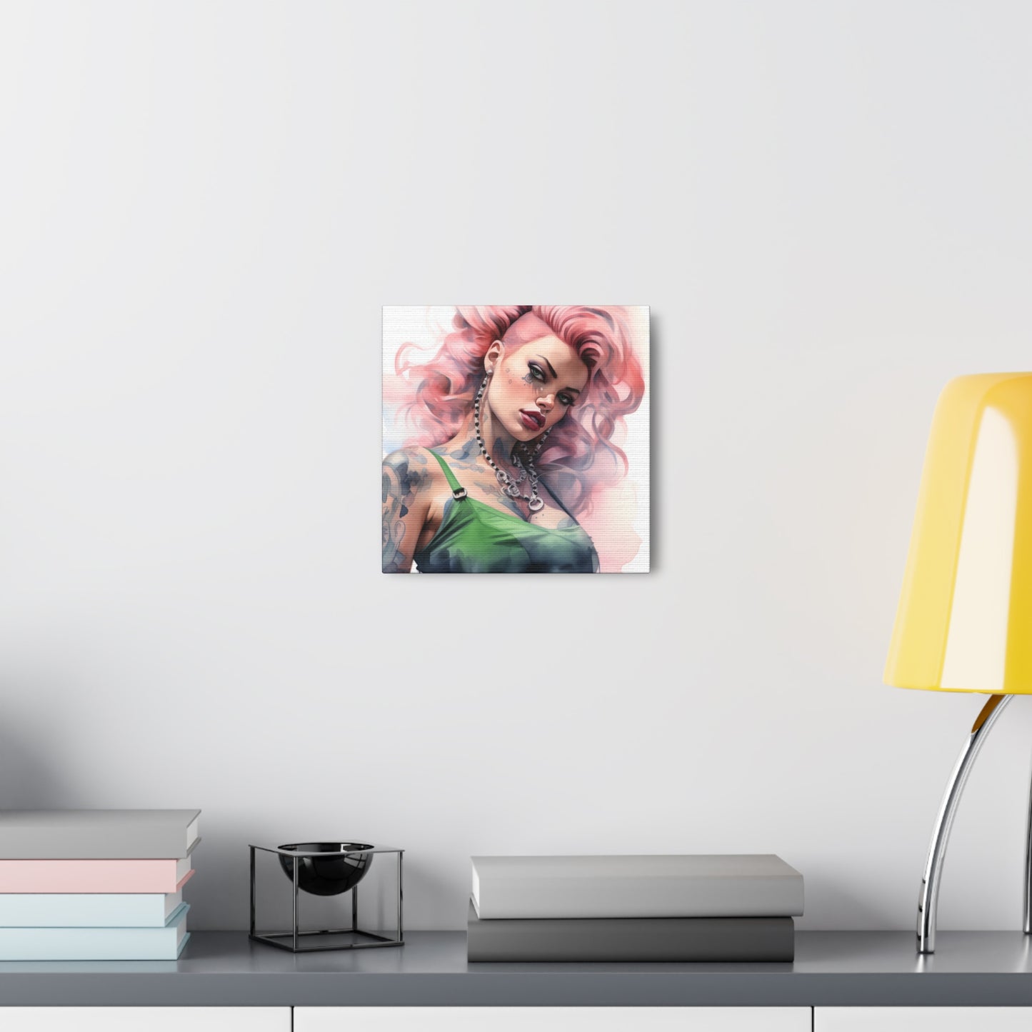 Gallery Wrapped Canvas, Edgy Tattooed Beauty, Urban Pop Art Canvas – Colette
