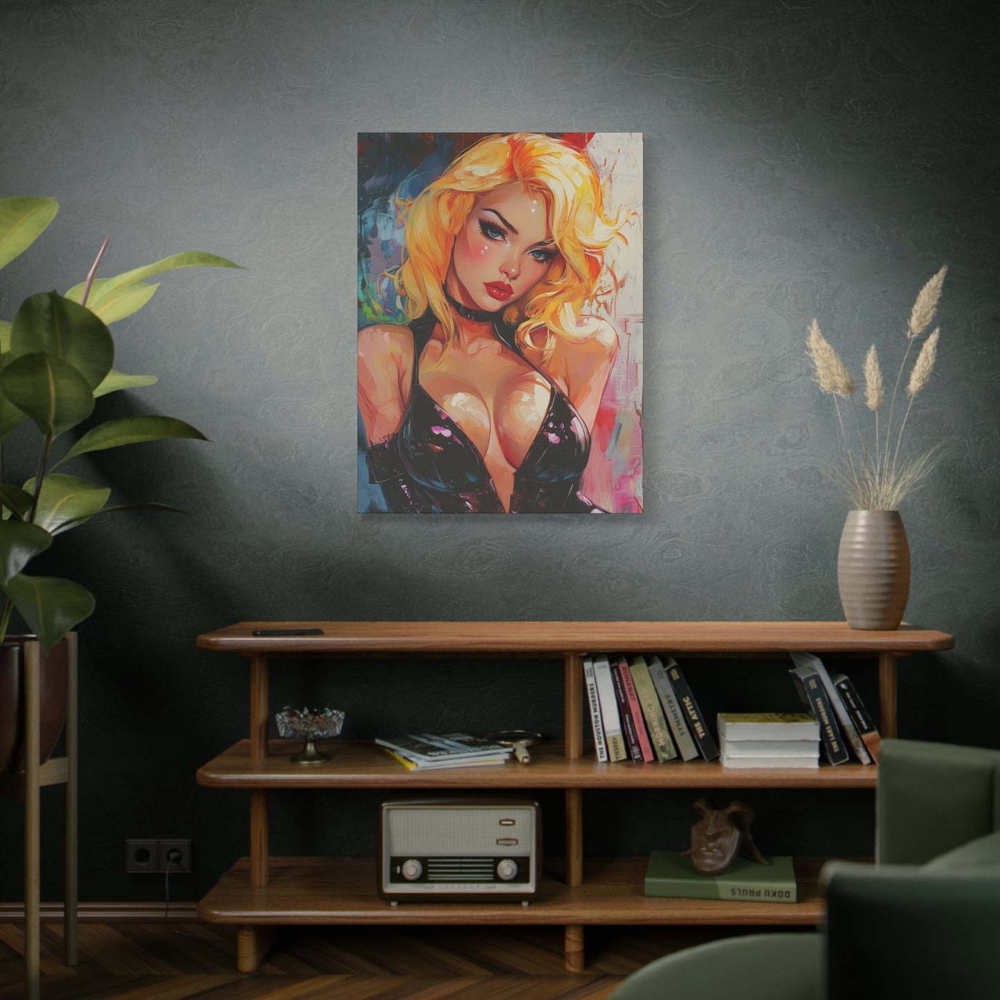 Gallery Wrapped Canvas, Guilt and Grit Adult Art Canvas, Erotic Pinup Art Canvas – Esme