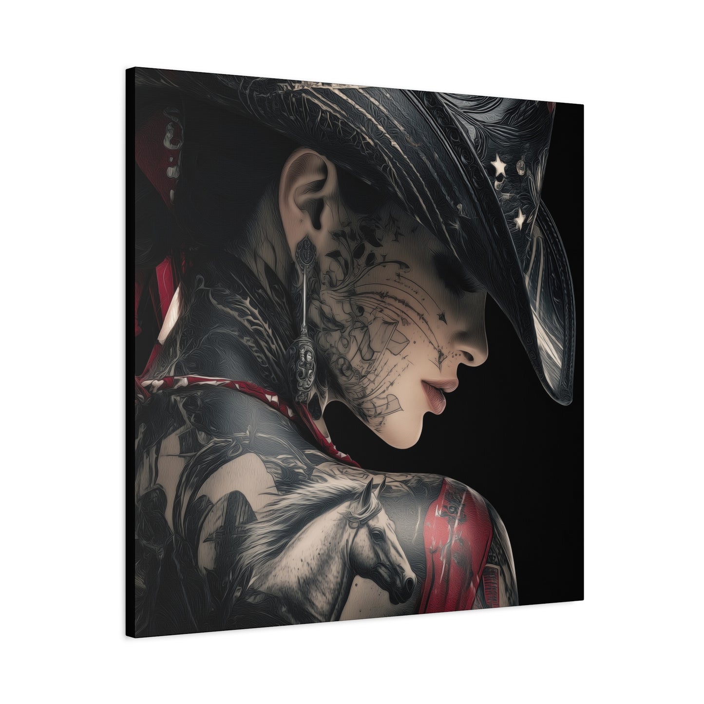 Gallery Wrapped Canvas, Wranglers and Wreckage Art Canvas, Erotic Pinup Art Canvas – Cassie