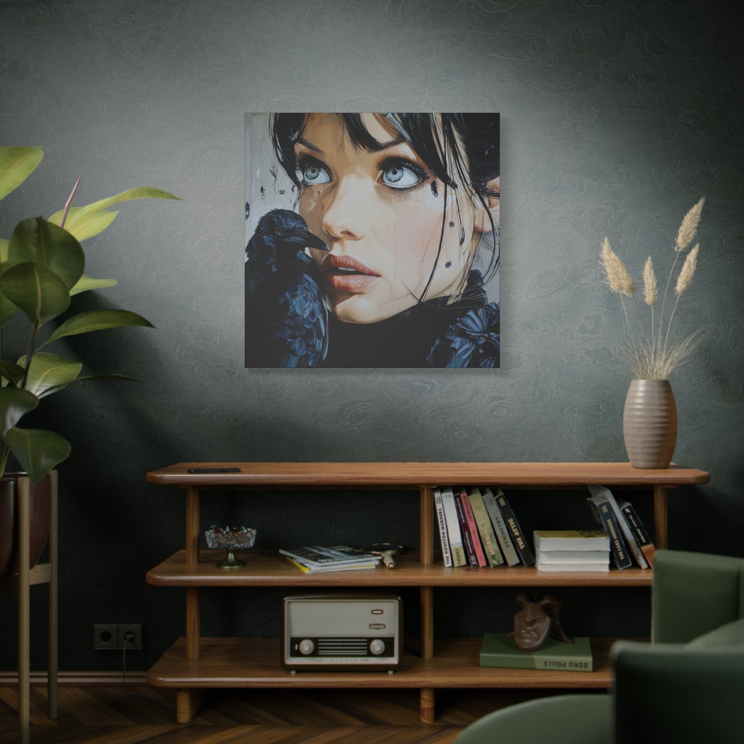 Gallery Wrapped Canvas, Myth and Bones Gothic Art Canvas, Dark Muse Canvas - Azula
