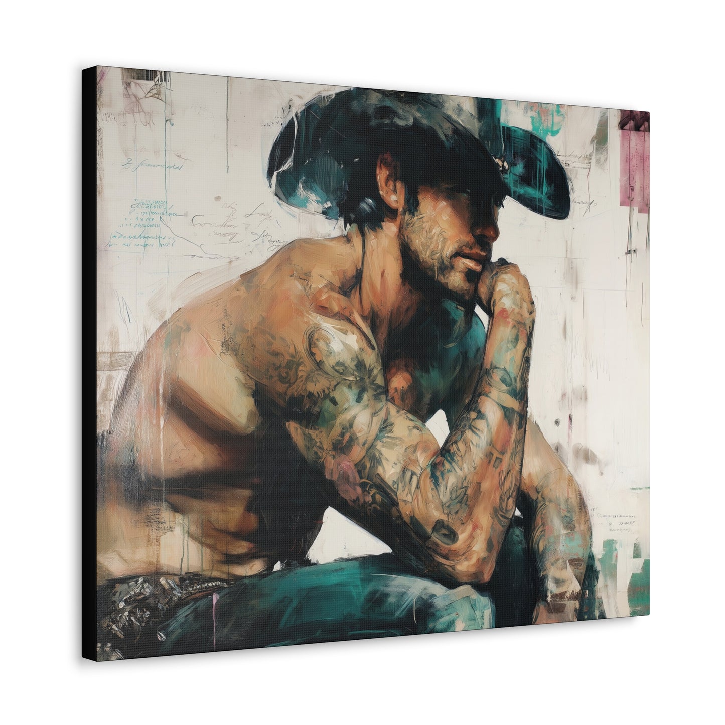 Gallery Wrapped Canvas, Wranglers and Wreckage Art Canvas, Erotic Pinup Art Canvas – Jimmy