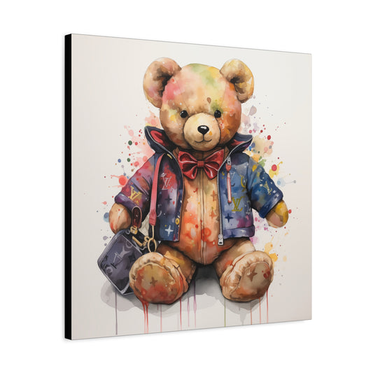 Canvas Gallery Wrap - Designer Bear Wall Art - Drip