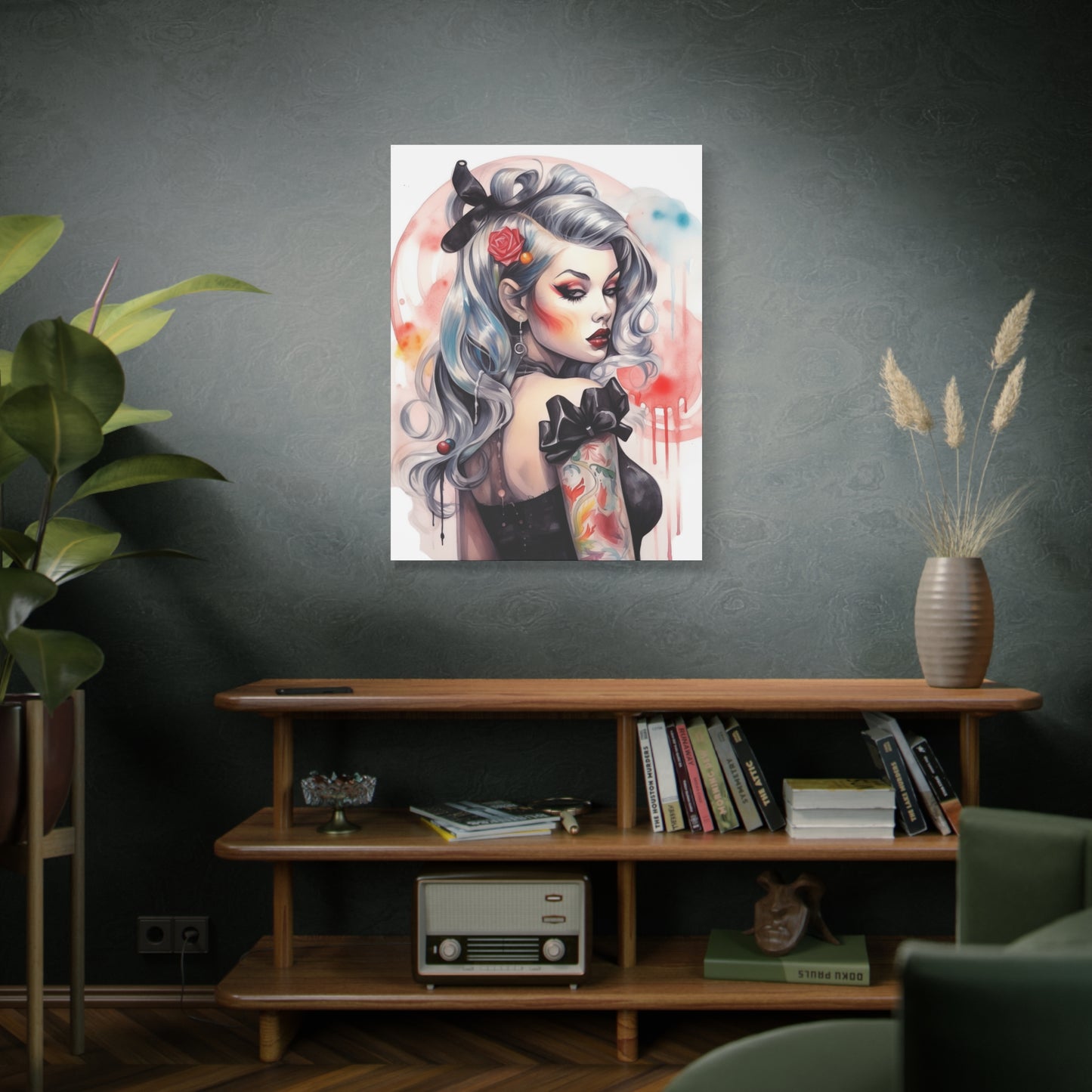 Gallery Wrapped Canvas, Edgy Tattooed Beauty, Urban Pop Art Canvas – Sabella