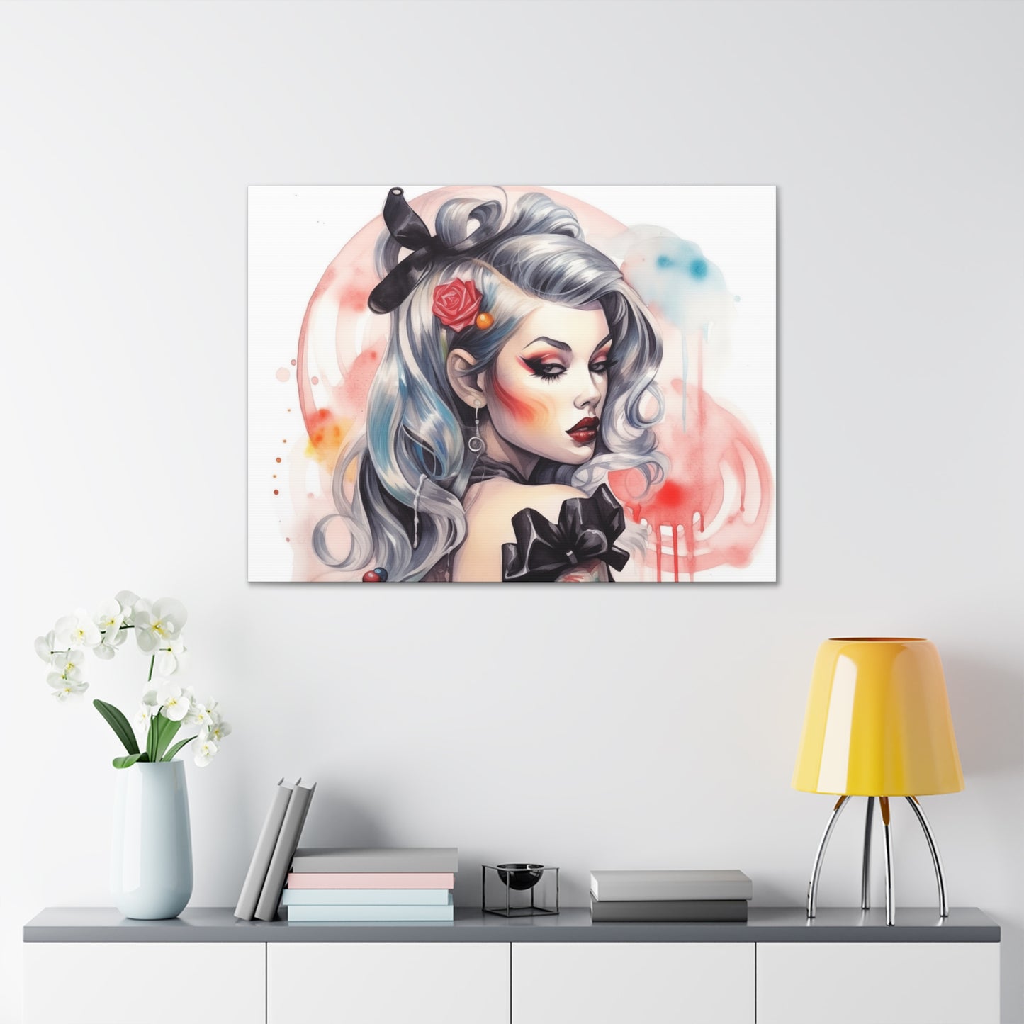 Gallery Wrapped Canvas, Edgy Tattooed Beauty, Urban Pop Art Canvas – Sabella
