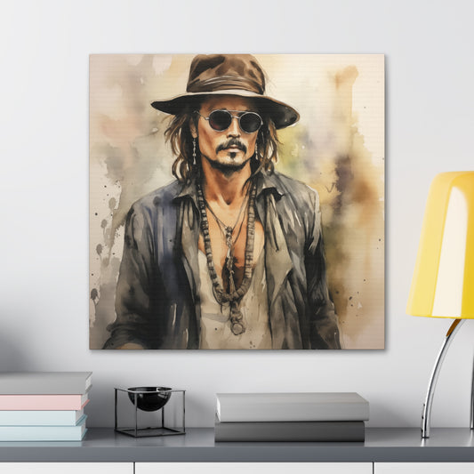 Gallery Wrapped Canvas, Celebrity Inspired, Pop Art Canvas – Johnny