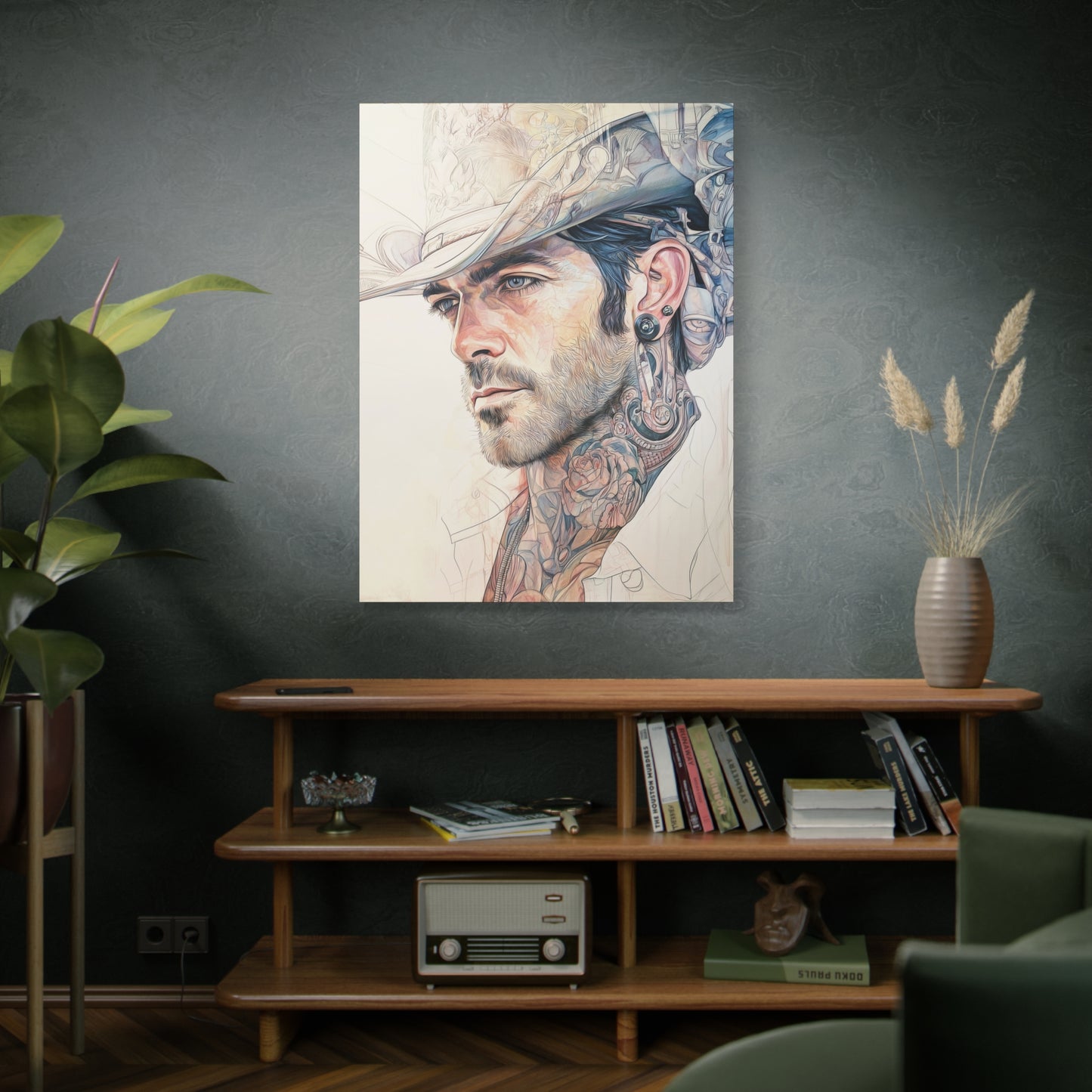 Gallery Wrapped Canvas, Wranglers and Wreckage Art Canvas, Erotic Pinup Art Canvas – Buck
