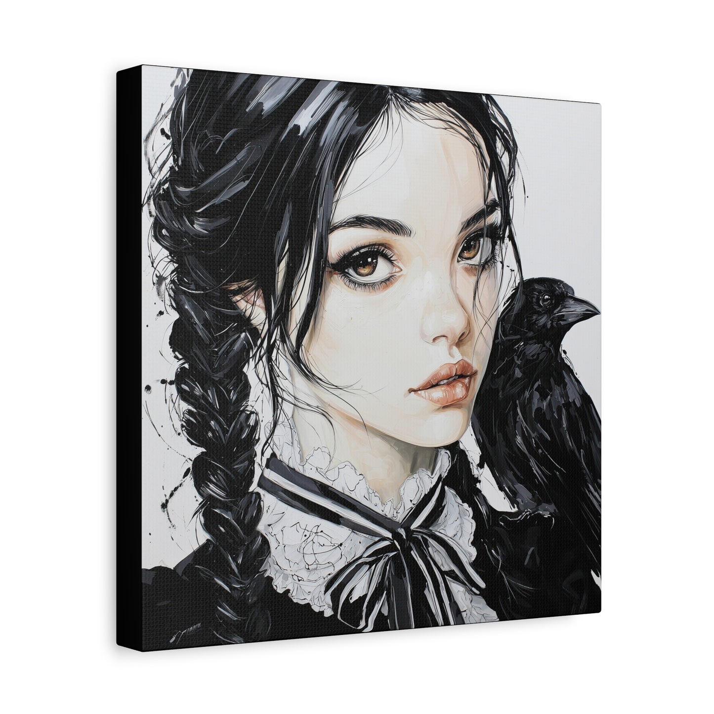 Gallery Wrapped Canvas, Myth and Bones Gothic Art Canvas, Dark Muse Canvas - Elowen
