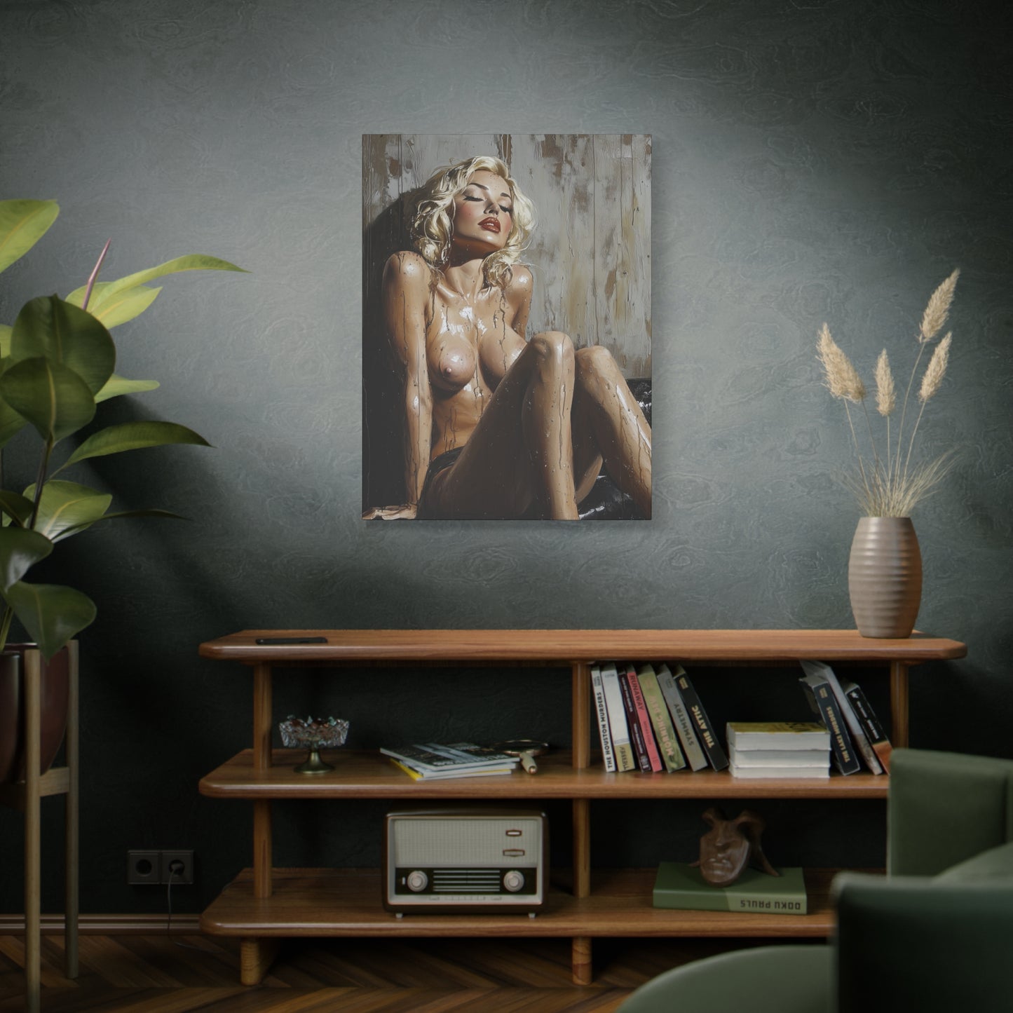 Gallery Wrapped Canvas, Guilt and Grit Adult Art Canvas, Erotic Pinup Art Canvas – Estelle