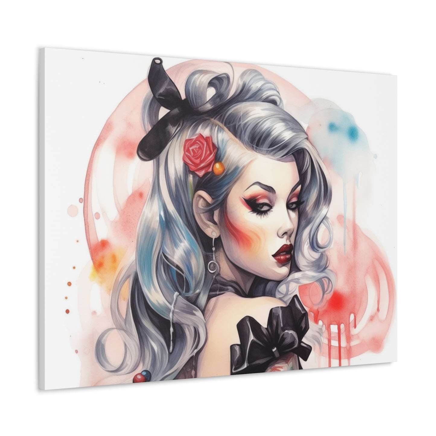 Gallery Wrapped Canvas, Edgy Tattooed Beauty, Urban Pop Art Canvas – Sabella